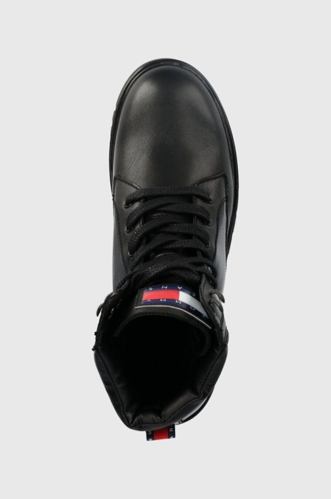 Черевики Tommy Jeans TJW LACE UP BOOT жіночі колір чорний на платформі EN0EN02314 фото 4