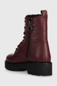 Шкіряні черевики Tommy Jeans TJW URBAN BOOT TUMBLED LTR WL жіночі колір бордовий на плоскому ходу утеплене EN0EN02317 Шкіряні черевики Tommy Jeans TJW URBAN BOOT TUMBLED LTR WL жіночі колір бордовий на плоскому ходу утеплене EN0EN02317