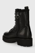 Шкіряні черевики Tommy Jeans TJW URBAN BOOT TUMBLED LTR WL жіночі колір чорний на плоскому ходу утеплене EN0EN02317 Шкіряні черевики Tommy Jeans TJW URBAN BOOT TUMBLED LTR WL жіночі колір чорний на плоскому ходу утеплене EN0EN02317