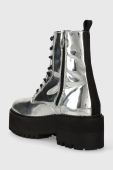 Черевики Tommy Jeans TJW FLATFORM ZIP UP METALLIC жіночі колір срібний на платформі EN0EN02403 Черевики Tommy Jeans TJW FLATFORM ZIP UP METALLIC жіночі колір срібний на платформі EN0EN02403