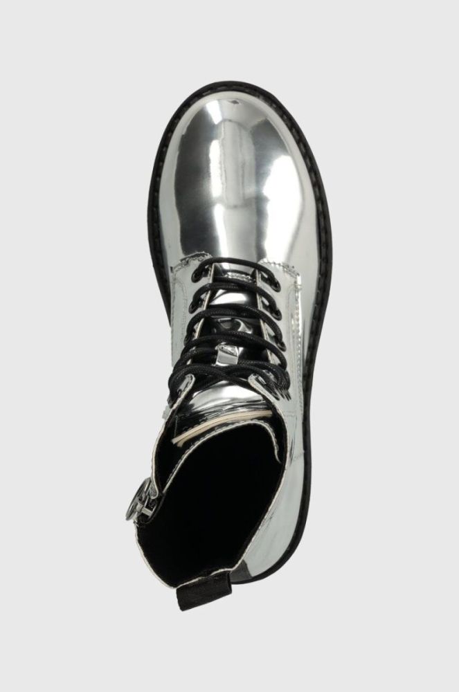 Черевики Tommy Jeans TJW FLATFORM ZIP UP METALLIC жіночі колір срібний на платформі EN0EN02403 фото 4