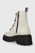 Шкіряні черевики Tommy Jeans TJW LACE UP BOOT CHUNKY жіночі колір бежевий на платформі EN0EN02404 Шкіряні черевики Tommy Jeans TJW LACE UP BOOT CHUNKY жіночі колір бежевий на платформі EN0EN02404