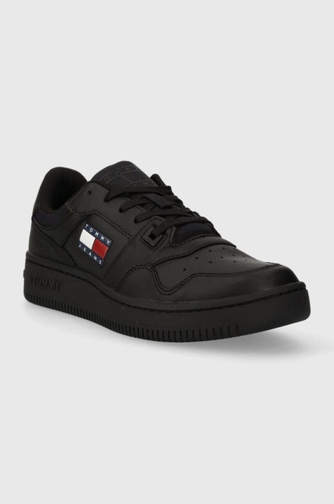 Шкіряні кросівки Tommy Jeans TJW RETRO BASKET ESS колір чорний EN0EN02434 фото 2