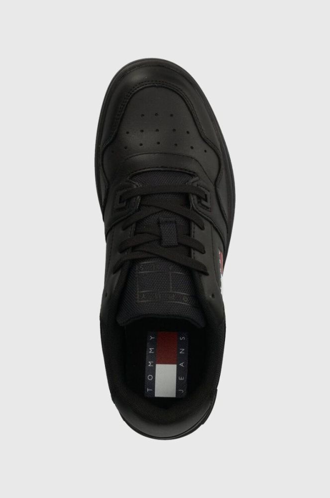 Шкіряні кросівки Tommy Jeans TJW RETRO BASKET ESS колір чорний EN0EN02434 фото 4