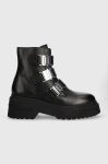 Шкіряні черевики Tommy Jeans TJW CHUNKY BOOT HARDWARE жіночі колір чорний на платформі EN0EN02443 Шкіряні черевики Tommy Jeans TJW CHUNKY BOOT HARDWARE жіночі колір чорний на платформі EN0EN02443