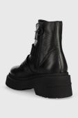 Шкіряні черевики Tommy Jeans TJW CHUNKY BOOT HARDWARE жіночі колір чорний на платформі EN0EN02443