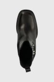 Шкіряні черевики Karl Lagerfeld VOYAGE VI жіночі колір чорний каблук блок KL30158 Шкіряні черевики Karl Lagerfeld VOYAGE VI жіночі колір чорний каблук блок KL30158