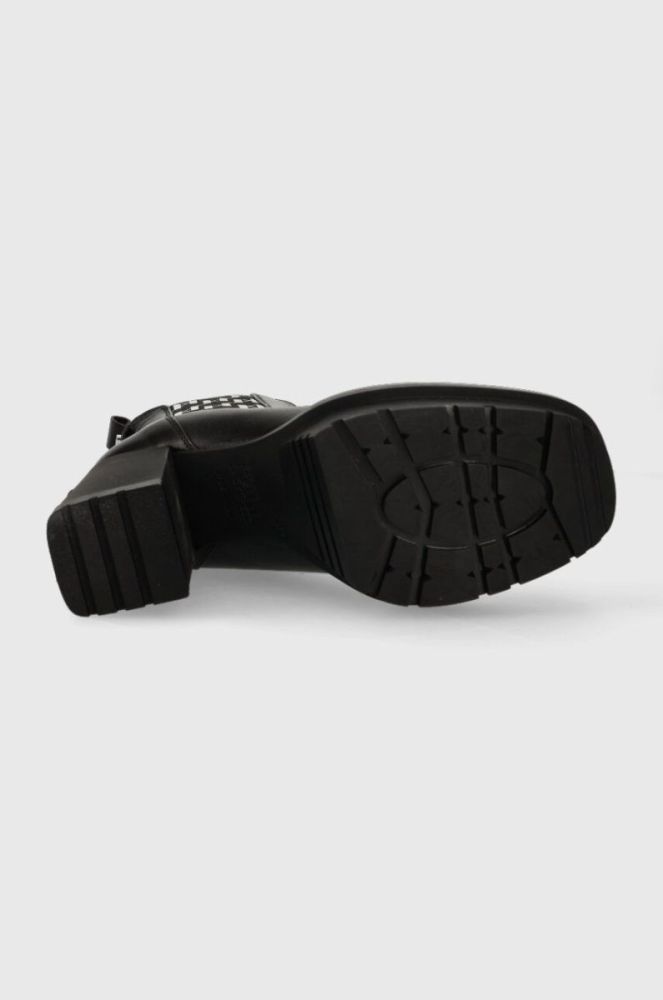 Шкіряні черевики Karl Lagerfeld VOYAGE VI жіночі колір чорний каблук блок KL30158 фото 5
