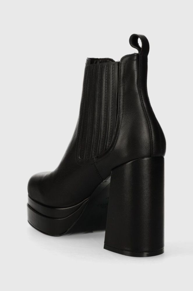 Шкіряні черевики Karl Lagerfeld STRADA жіночі колір чорний каблук блок KL30143 фото 3