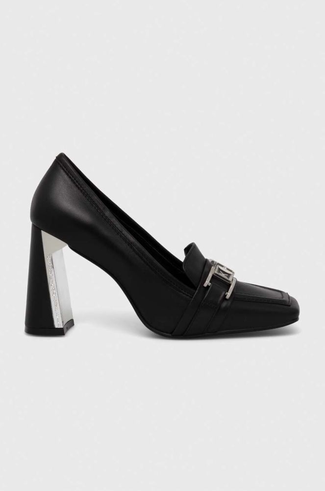 Шкіряні туфлі Karl Lagerfeld MASQUE колір чорний каблук блок KL30720