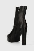 Шкіряні черевики Karl Lagerfeld SOIREE PLATFORM жіночі колір чорний каблук блок KL31760