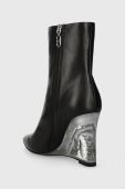 Шкіряні черевики Karl Lagerfeld ICE WEDGE жіночі колір чорний на танкетці KL34650 Шкіряні черевики Karl Lagerfeld ICE WEDGE жіночі колір чорний на танкетці KL34650