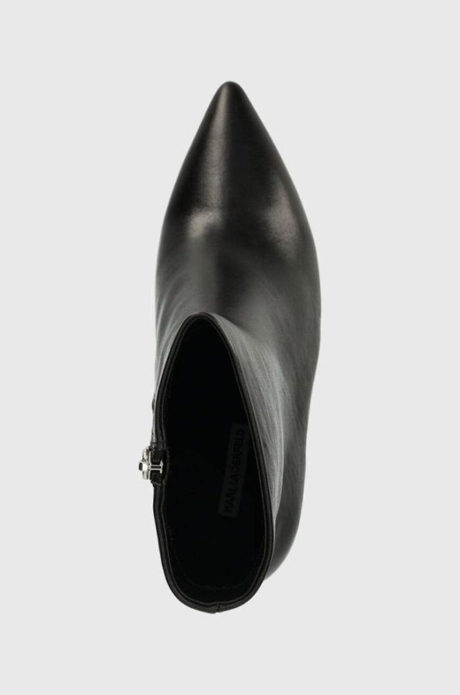 Шкіряні черевики Karl Lagerfeld ICE WEDGE жіночі колір чорний на танкетці KL34650 фото 4