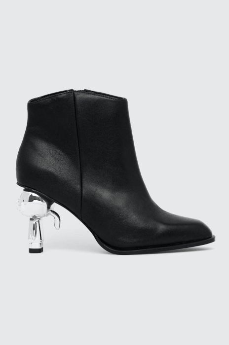 Шкіряні черевики Karl Lagerfeld IKON HEEL жіночі колір чорний каблук блок KL39035