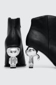 Шкіряні черевики Karl Lagerfeld IKON HEEL жіночі колір чорний каблук блок KL39035
