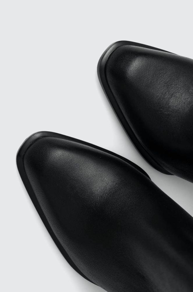 Шкіряні черевики Karl Lagerfeld IKON HEEL жіночі колір чорний каблук блок KL39035 фото 5