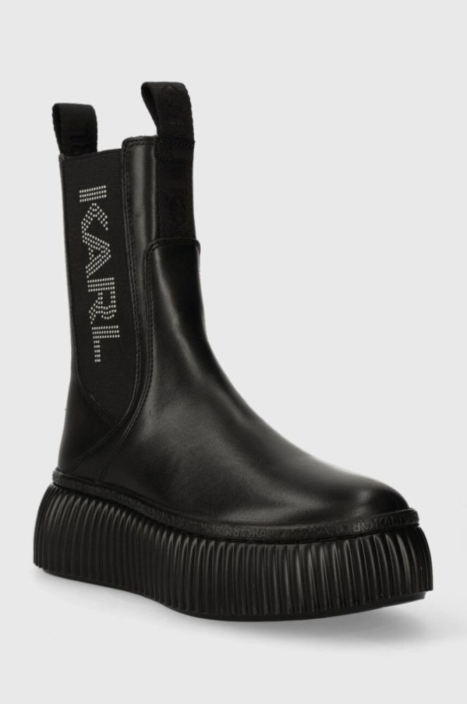 Шкіряні черевики Karl Lagerfeld KREEPER LO KC жіночі колір чорний на платформі KL42360 фото 2