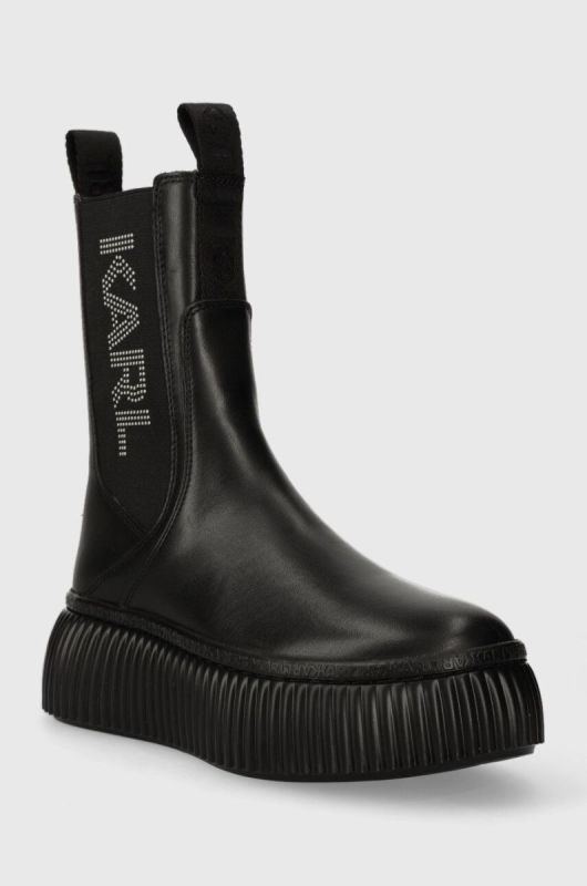 Шкіряні черевики Karl Lagerfeld KREEPER LO KC жіночі колір чорний на платформі KL42360 фото 2