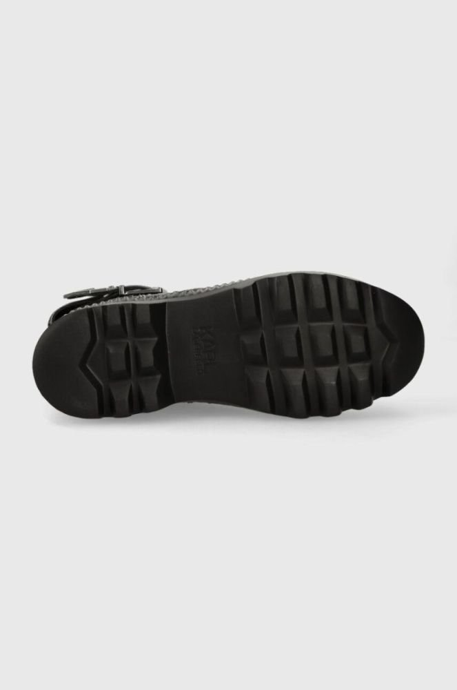 Шкіряні черевики Karl Lagerfeld TREKKA II KC жіночі колір чорний на плоскому ходу KL42586F фото 5