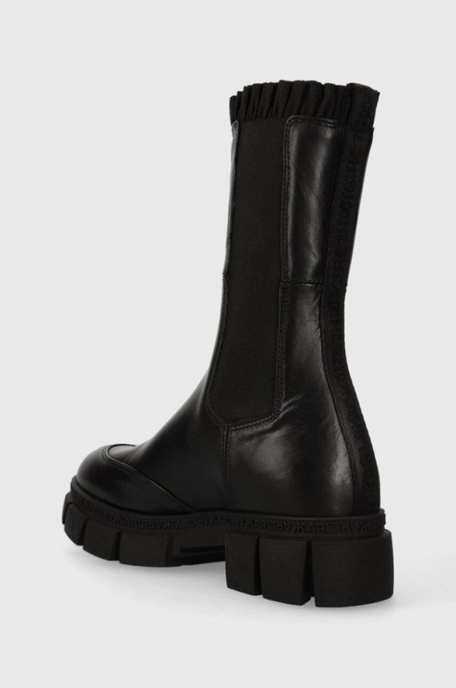 Шкіряні черевики Karl Lagerfeld ARIA жіночі колір чорний на платформі KL43280F фото 3
