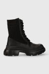 Черевики Karl Lagerfeld TREKKA MAX KC жіночі колір чорний на плоскому ходу KL43573 Черевики Karl Lagerfeld TREKKA MAX KC жіночі колір чорний на плоскому ходу KL43573