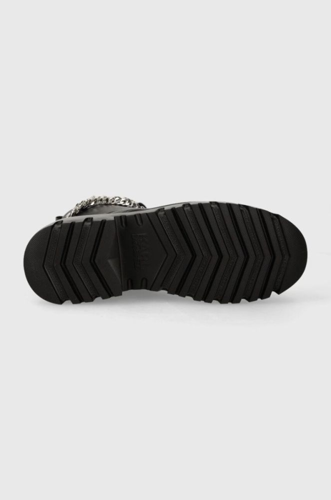 Шкіряні черевики Karl Lagerfeld KOMBAT KC жіночі колір чорний на платформі KL45376 фото 5