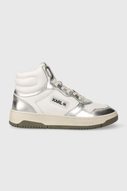 Шкіряні кросівки Karl Lagerfeld KREW KC колір срібний KL63050