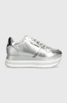 Шкіряні кросівки Karl Lagerfeld VELOCITA MAX колір срібний KL64921 Шкіряні кросівки Karl Lagerfeld VELOCITA MAX колір срібний KL64921