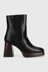 Черевики Pepe Jeans ABBA WOOD жіночі колір чорний каблук блок PLS50494 Черевики Pepe Jeans ABBA WOOD жіночі колір чорний каблук блок PLS50494