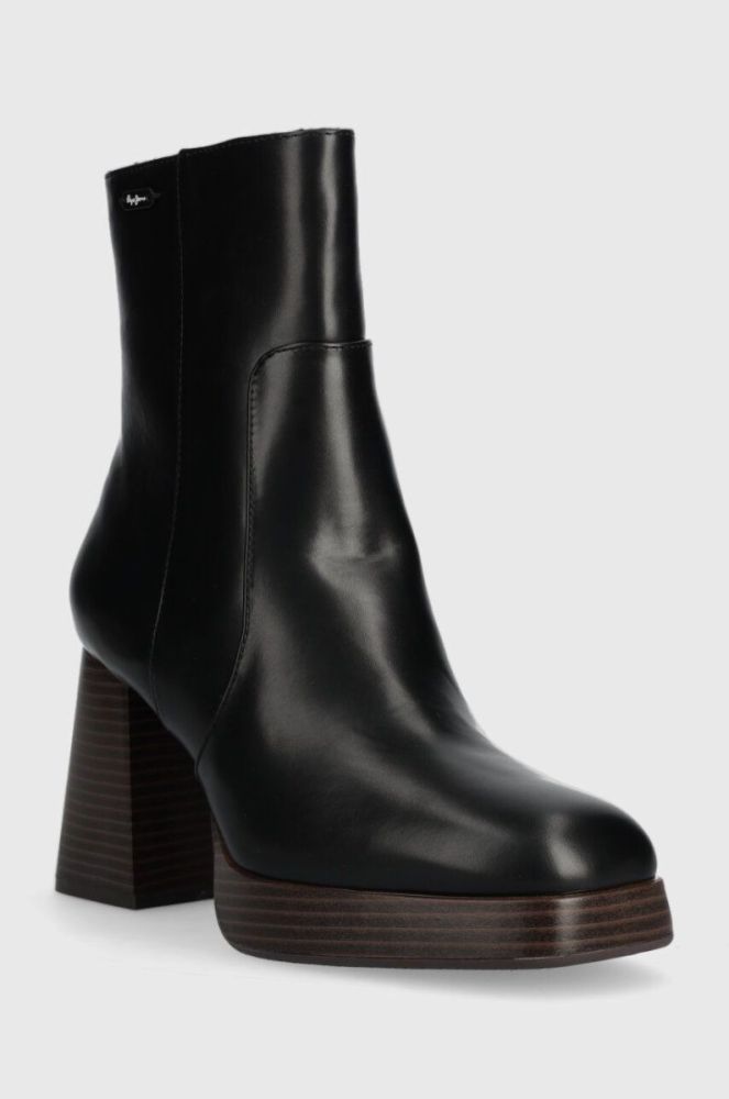 Черевики Pepe Jeans ABBA WOOD жіночі колір чорний каблук блок PLS50494 фото 2