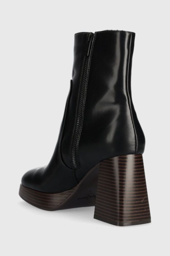 Черевики Pepe Jeans ABBA WOOD жіночі колір чорний каблук блок PLS50494 фото 3