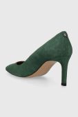 Замшеві туфлі BOSS Janet Pump 70-S колір зелений 50498810