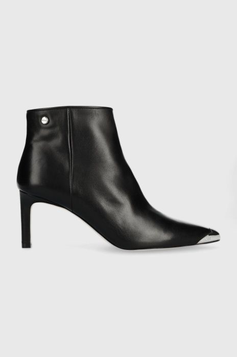 Шкіряні черевики BOSS Janet жіночі колір чорний на шпильці 50503670 Шкіряні черевики BOSS Janet жіночі колір чорний на шпильці 50503670