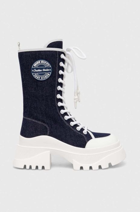 Черевики Miss Sixty жіночі колір синій на платформі Черевики Miss Sixty жіночі колір синій на платформі