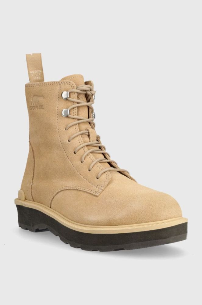 Замшеві черевики Sorel HI LINE LACE жіночі колір бежевий на плоскому ходу утеплене 2009111262 фото 2