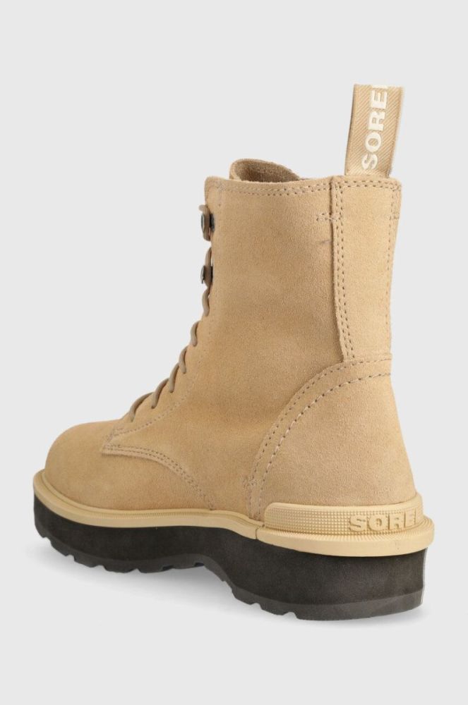 Замшеві черевики Sorel HI LINE LACE жіночі колір бежевий на плоскому ходу утеплене 2009111262 фото 3