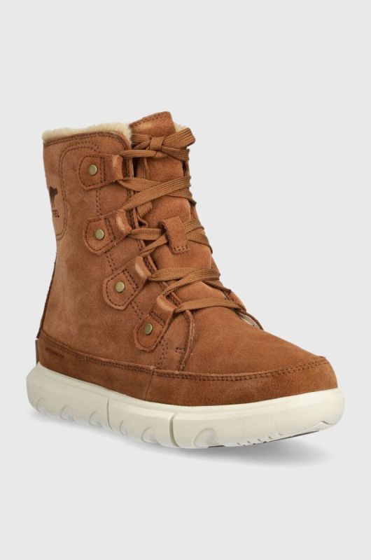 Замшеві кросівки Sorel EXPLORER NEXT JOAN WP жіночі колір коричневий на плоскому ходу злегка утеплені 2058871242 фото 2