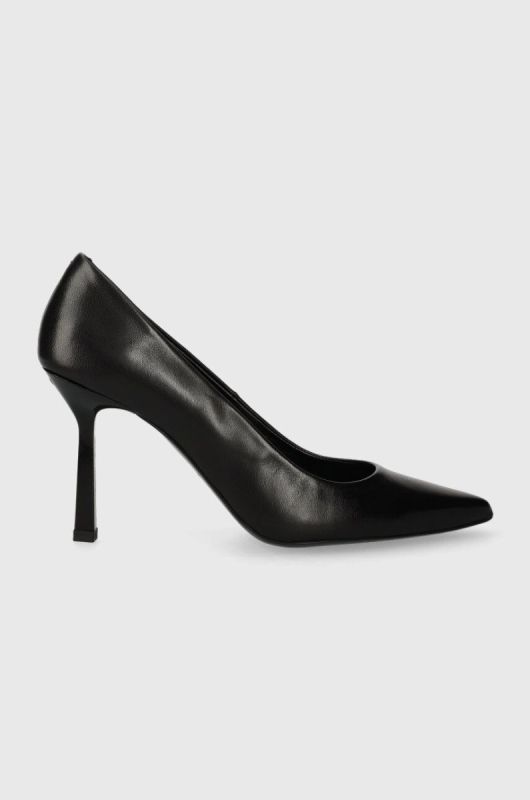 Шкіряні туфлі HUGO Katniss Pump 90 колір чорний 50504354