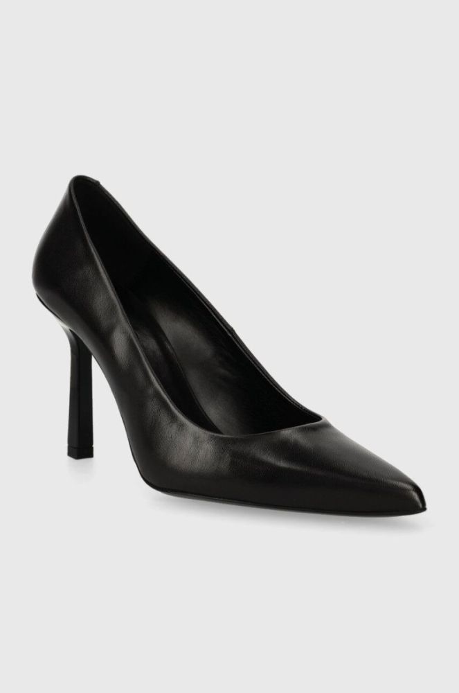 Шкіряні туфлі HUGO Katniss Pump 90 колір чорний 50504354 фото 2