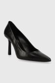 Шкіряні туфлі HUGO Katniss Pump 90 колір чорний 50504354