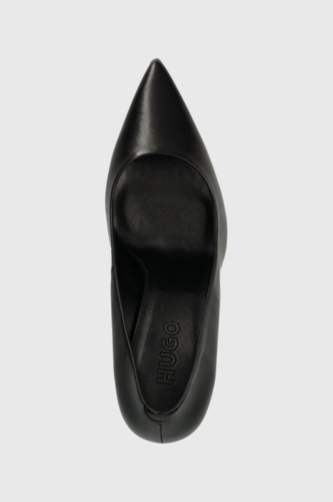Шкіряні туфлі HUGO Katniss Pump 90 колір чорний 50504354 фото 4