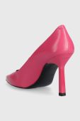 Шкіряні туфлі HUGO Katniss Pump 90 колір рожевий 50504354