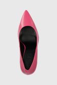 Шкіряні туфлі HUGO Katniss Pump 90 колір рожевий 50504354