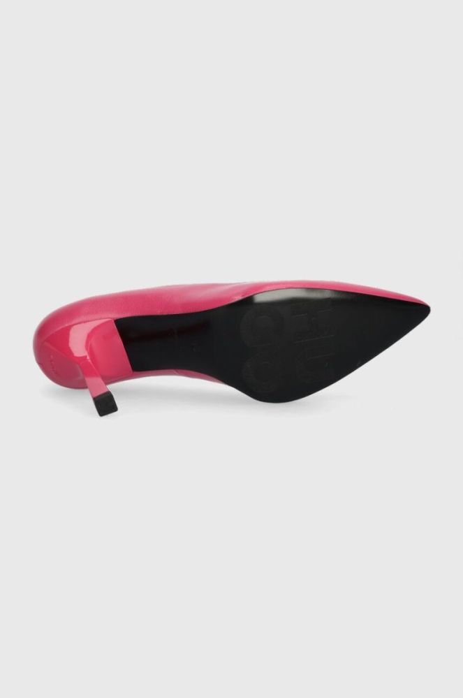 Шкіряні туфлі HUGO Katniss Pump 90 колір рожевий 50504354 фото 5