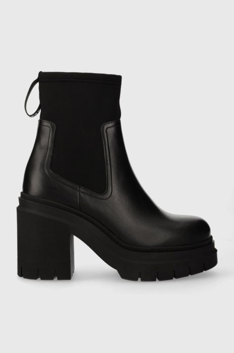 Черевики HUGO Kris жіночі колір чорний каблук блок 50504745