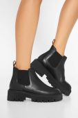 Шкіряні черевики Bianco BIAGARBI жіночі колір чорний на платформі 11300081