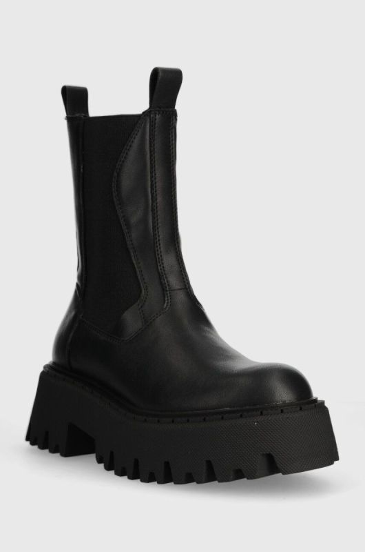 Шкіряні черевики Steve Madden Obtain жіночі колір чорний на плоскому ходу SM11002704 фото 2