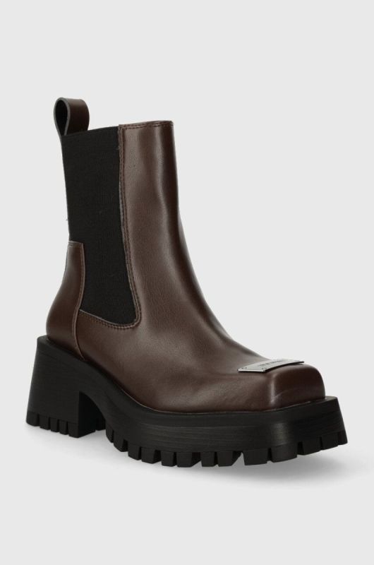 Черевики Steve Madden Sharpen жіночі колір коричневий на платформі SM19000045 фото 2