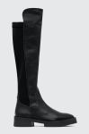 Шкіряні чоботи Steve Madden Maxton жіночі колір чорний на плоскому ходу SM19000051 Шкіряні чоботи Steve Madden Maxton жіночі колір чорний на плоскому ходу SM19000051