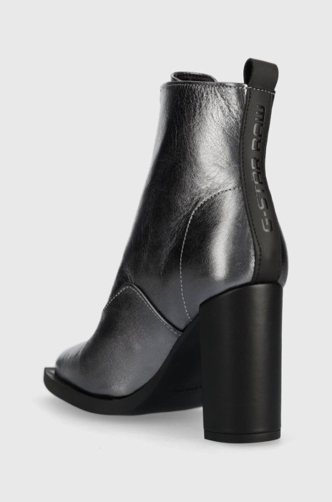 Шкіряні черевики G-Star Raw MYSID MID MET ZIP жіночі колір срібний каблук блок 2341046708.GNMET фото 3